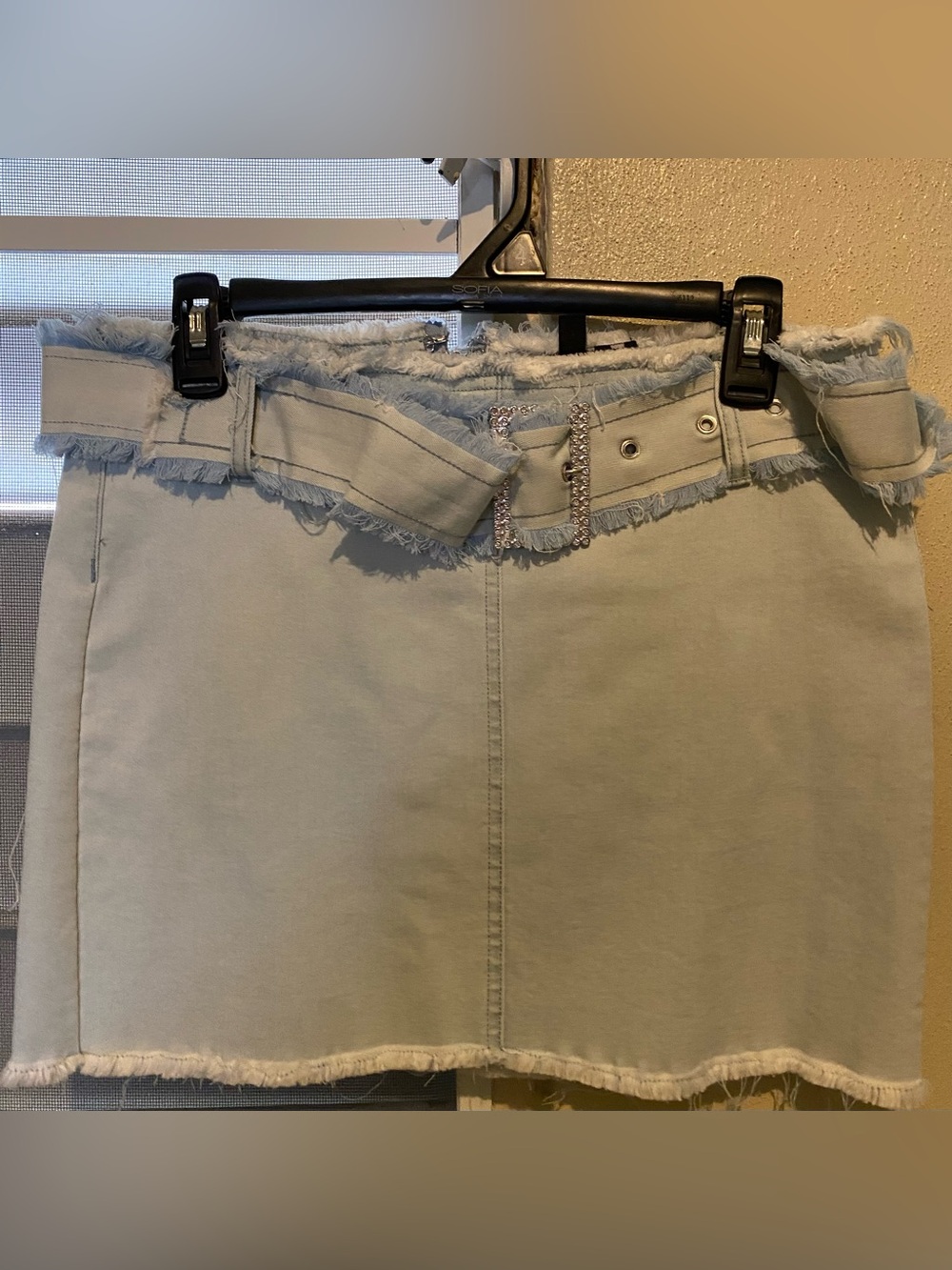 Light Blue Denim Mini Skirt